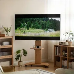 Kệ tivi di động gỗ sồi phong cách Japandi