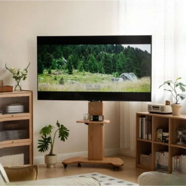 Kệ tivi di động gỗ sồi phong cách Japandi