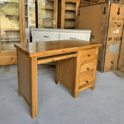 Bàn làm việc gỗ óc chó tự nhiên cao cấp thiết kế hiện đại 3 ngăn kéo